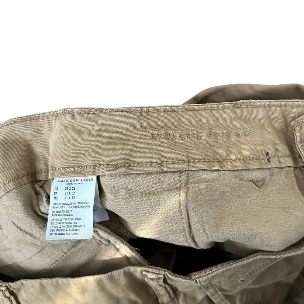 American Eagle Athletic Skinny Tan Pants Sz 31x32